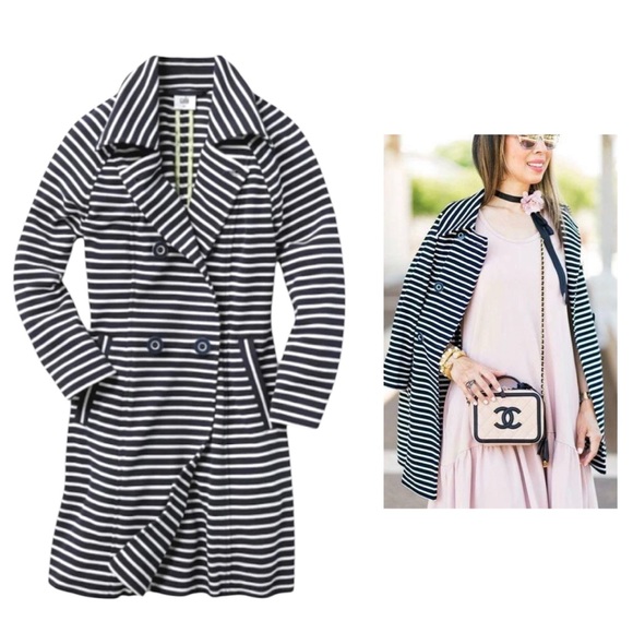 Cabi Nautical Stripe Maritime Trench Coat Jacket - Picture 8 of 8